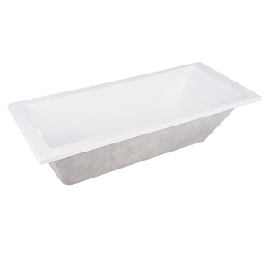 Aqua Eden XVTPN593017 59-Inch Acrylic Rectangular Drop-In Tub with Reversible Drain Hole, White