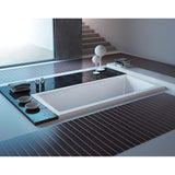 Aqua Eden XVTPN593017C 59-Inch Acrylic Rectangular Drop-In Tub with Center Drain Hole, White