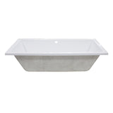 Aqua Eden XVTPN593017C 59-Inch Acrylic Rectangular Drop-In Tub with Center Drain Hole, White
