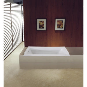 Aqua Eden XVTPN603220L 60-Inch Acrylic Rectangular Drop-In Tub with Left Hand Drain, White