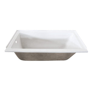 Aqua Eden XVTPN603220L 60-Inch Acrylic Rectangular Drop-In Tub with Left Hand Drain, White