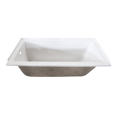 Aqua Eden XVTPN603220L 60-Inch Acrylic Rectangular Drop-In Tub with Left Hand Drain, White