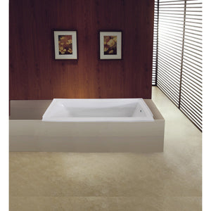 Aqua Eden XVTPN603220R 60-Inch Acrylic Rectangular Drop-In Tub with Right Hand Drain, White