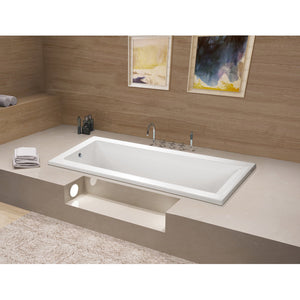 Aqua Eden XVTPN672817 67-Inch Acrylic Rectangular Drop-In Tub with Reversible Drain Hole, White