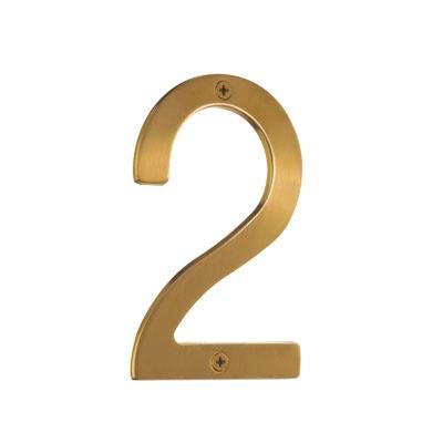 Smedbo Villa House Number 2 in Brushed Brass