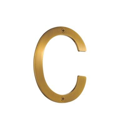 Smedbo Villa House Letter C in Brushed Brass