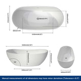 New England Home Goods 66" Ethos Freestanding acrylic bathtub