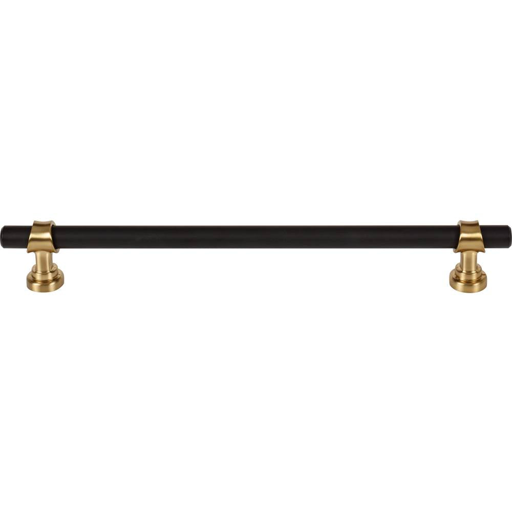 Top Knobs M2744 Bit Pull 8 13/16 Inch (c-c) - Flat Black and Honey Bronze