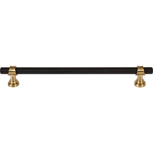 Top Knobs M2744 Bit Pull 8 13/16 Inch (c-c) - Flat Black and Honey Bronze