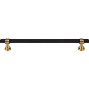 Top Knobs M2744 Bit Pull 8 13/16 Inch (c-c) - Flat Black and Honey Bronze