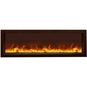 Amantii BI-50-SLIM-OD Panorama Slim Full View Smart Electric  - 50" Indoor /Outdoor WiFi Enabled Fireplace, featuring a MultiFunction Remote, Multi Speed Flame Motor, Glass Media & a Black Trim