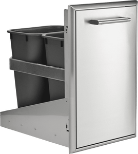 Coyote C3-FBTRC Front to Back Trash and Recycling Combo, Stainless Steel