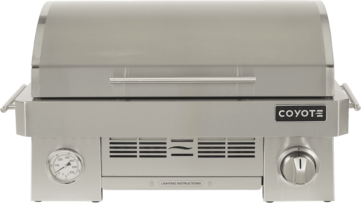 Coyote C1PORTLP 25" Portable Gas Grill, 1 Burner, Ceramic, Liquid Propane, Stainless Steel