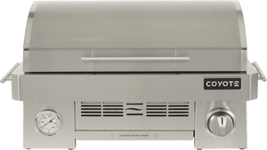 Coyote C1PORTLP 25" Portable Gas Grill, 1 Burner, Ceramic, Liquid Propane, Stainless Steel