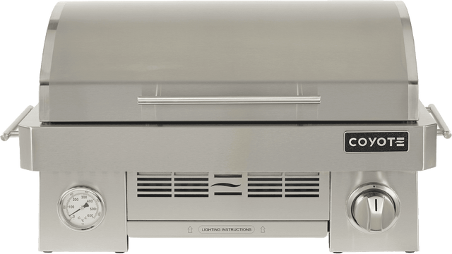 Coyote C1PORTLP 25" Portable Gas Grill, 1 Burner, Ceramic, Liquid Propane, Stainless Steel