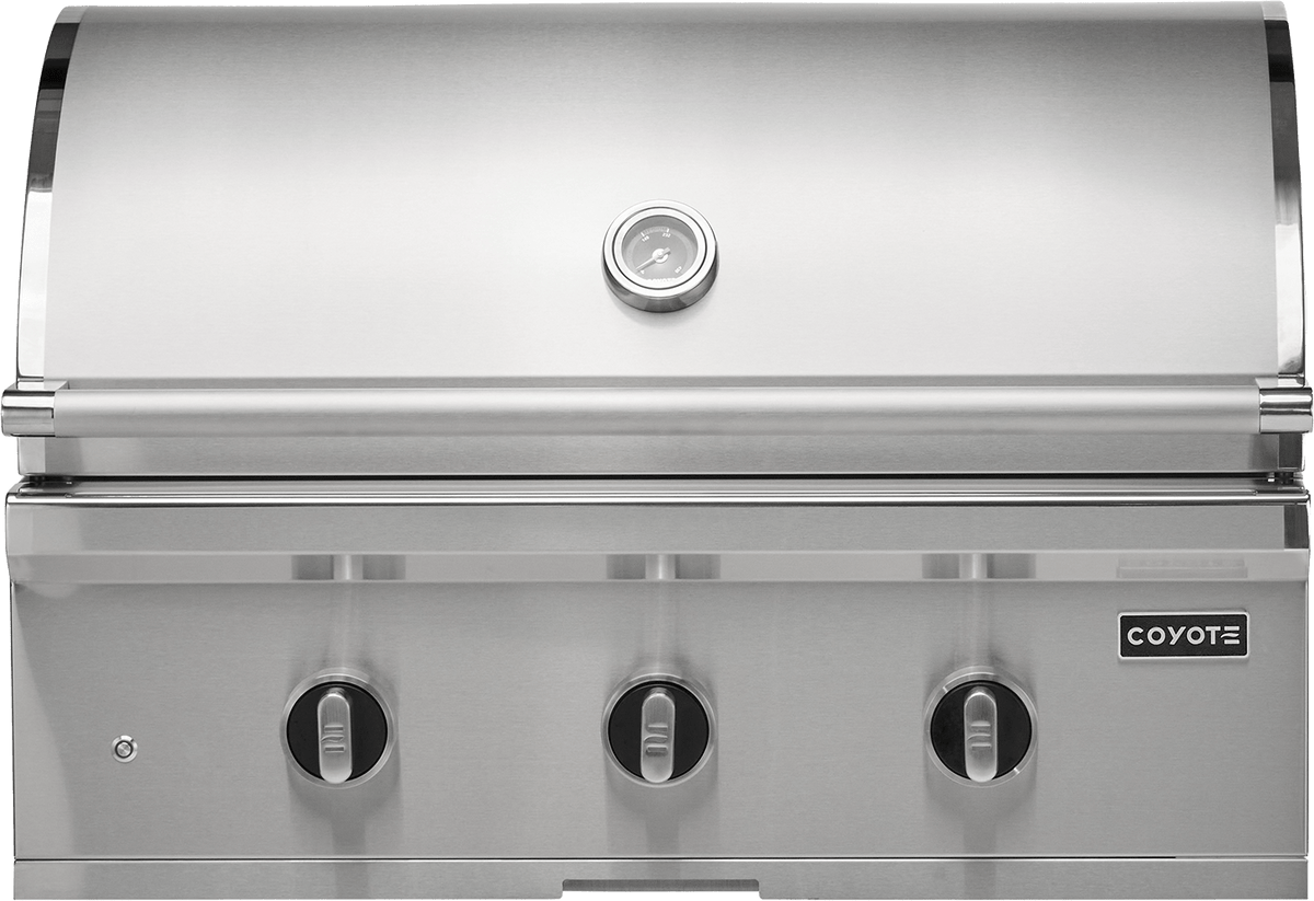 Coyote C3C30NG-FS 30" C-Series Gas Grill with Cart, 3 Burners, Natural Gas, Stainless Steel