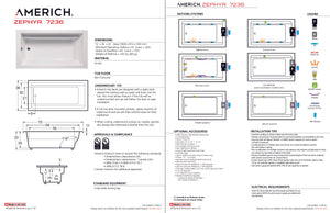 Americh ZP7236TA5-BI Zephyr 7236 - Tub Only / Airbath 5 - Biscuit