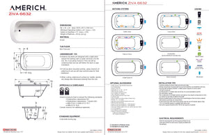 Americh ZI6632TA5-BI Ziva 6632 - Tub Only / Airbath 5 - Biscuit