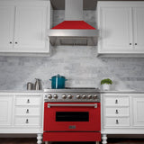 ZLINE 36 in. Professional Dual Fuel Range in Fingerprint Resistant Stainless Steel with Red Matte Door (RAS-RM-36)