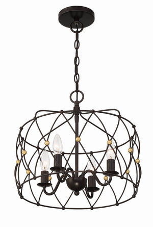 Zucca 4 Light English Bronze + Antique Gold Pendant ZUC-A9030-EB-GA