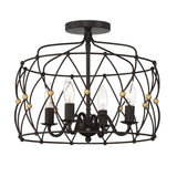 Zucca 4 Light English Bronze + Antique Gold Semi Flush Mount ZUC-A9030-EB-GA_CEILING