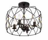 Zucca 4 Light English Bronze + Antique Gold Semi Flush Mount ZUC-A9030-EB-GA_CEILING