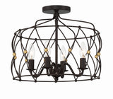 Zucca 4 Light English Bronze + Antique Gold Semi Flush Mount ZUC-A9030-EB-GA_CEILING