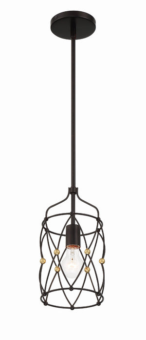 Zucca 1 Light English Bronze + Antique Gold Mini Pendant ZUC-A9031-EB-GA