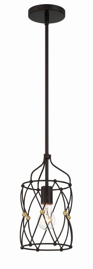 Zucca 1 Light English Bronze + Antique Gold Mini Pendant ZUC-A9031-EB-GA