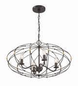 Zucca 4 Light English Bronze + Antique Gold Chandelier ZUC-A9034-EB-GA