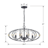 Zucca 4 Light English Bronze + Antique Gold Chandelier ZUC-A9034-EB-GA