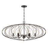 Zucca 6 Light English Bronze + Antique Gold Chandelier ZUC-A9036-EB-GA