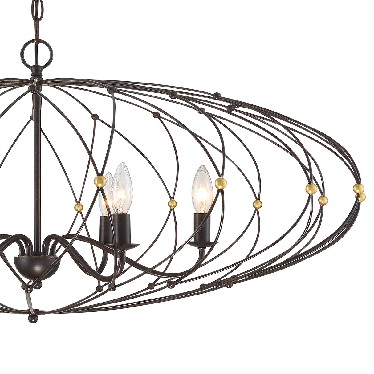 Zucca 6 Light English Bronze + Antique Gold Chandelier ZUC-A9036-EB-GA