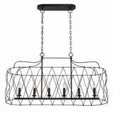 Zucca 6 Light English Bronze + Antique Gold Linear Chandelier ZUC-A9037-EB-GA