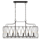 Zucca 6 Light English Bronze + Antique Gold Linear Chandelier ZUC-A9037-EB-GA