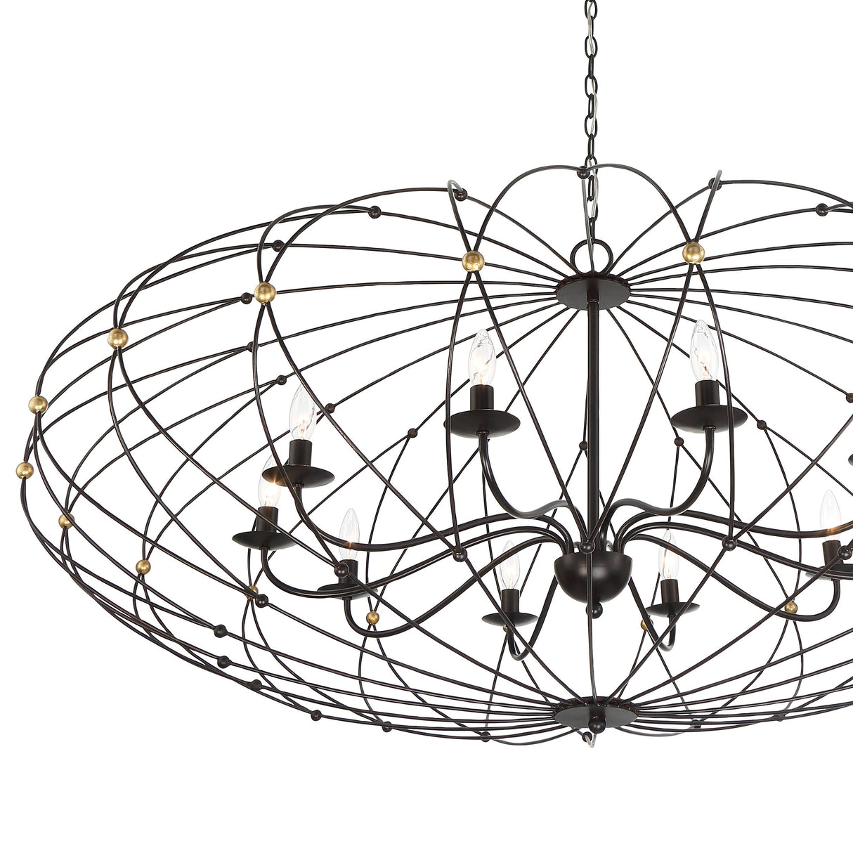 Zucca 10 Light English Bronze + Antique Gold Chandelier ZUC-A9039-EB-GA