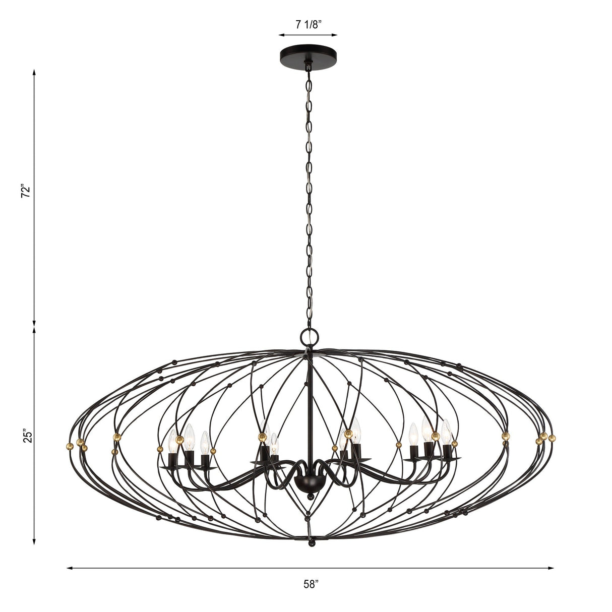 Zucca 10 Light English Bronze + Antique Gold Chandelier ZUC-A9039-EB-GA