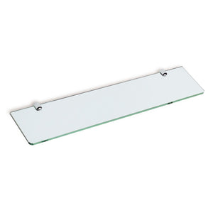 Square 24 Inch Clear Glass Bathroom Shelf