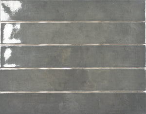 Roca Tile Usa Inc Elegant Ideas 2X16 (Actual 2.5 X 16) Zellige Dark Gray Subway Wall Tile