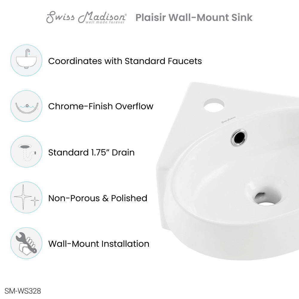 Plasir Corner Wall Hung Sink