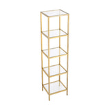 Pierre 16"x65"x14" Freestanding Linen Cabinet in Brushed Gold