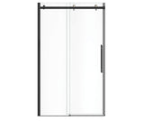 MAAX 138460-900-370-000 Vela 44 ½-47 x 78 ¾ in. 8mm Sliding Shower Door for Alcove Installation with Clear glass in Matte Black and Brushed Nickel