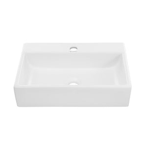 Claire 20 Rectangle Ceramic Vessel Sink, Matte White