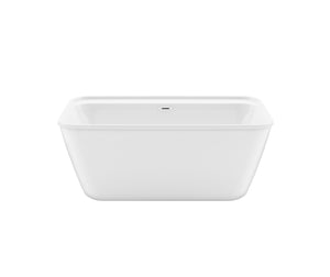 MAAX 106995-000-002-000 Pocono 58 x 32 AcrylX Freestanding Center Drain Bathtub in White with White Skirt