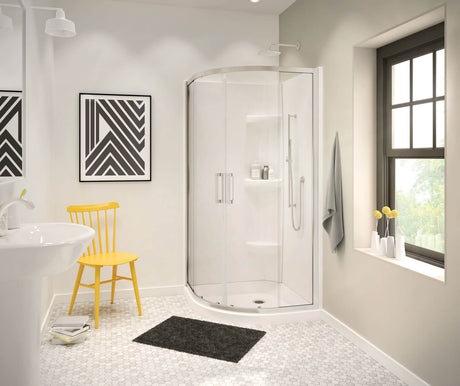MAAX 137444-900-305-000 Radia Neo-round 36 x 36 x 71 ½ in. 6mm Sliding Shower Door for Corner Installation with Clear glass in Brushed Nickel