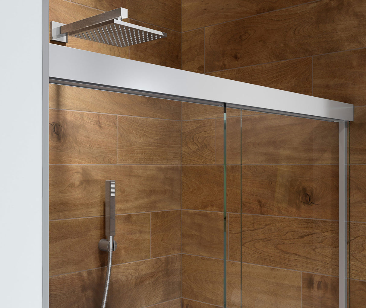 MAAX 139352-900-084-000 Incognito 70 44-47 x 70 ½ in. 8 mm Bypass Shower Door for Alcove Installation with Clear glass in Chrome