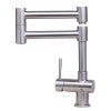 ALFI brand AB2038-BSS Solid Brushed Stainless Steel Retractable Single Hole Kitchen Faucet