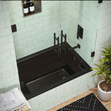 Voltaire 54"x30" Reversible Drain Drop-In Bathtub in Matte Black