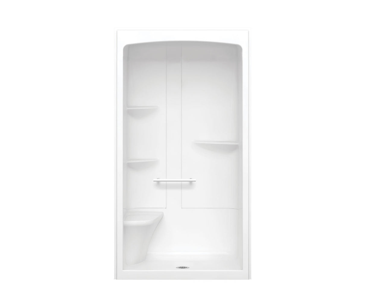 MAAX 105920-R-000-001 Camelia SHR-4834 Acrylic Alcove Center Drain One-Piece Shower in White