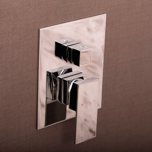 DAX Brass Concealed Square Shower Valve with Pressure Balance and Shutoff, Chrome DAX-6973A-CR